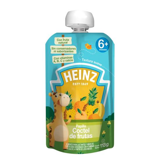 Heinz papilla pouch coctel de frutas +6m (doypack 113 g)
