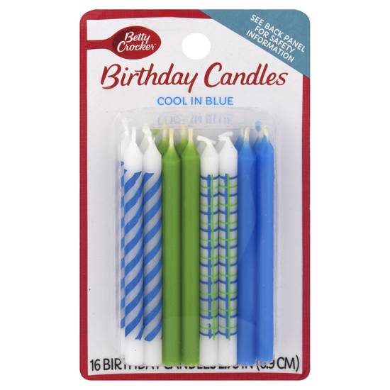 Betty Crocker Cool in Blue Birthday Candles (16 ct)