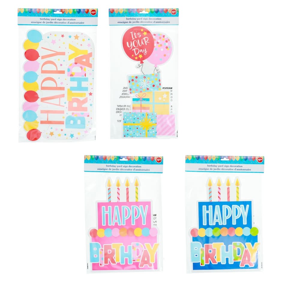 Happy Birthday Yard Sign Decoration, 1-ct.