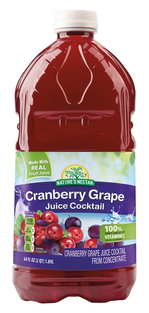 Nature's Nectar Cranberry Juice Cocktail, Grape (64 oz)