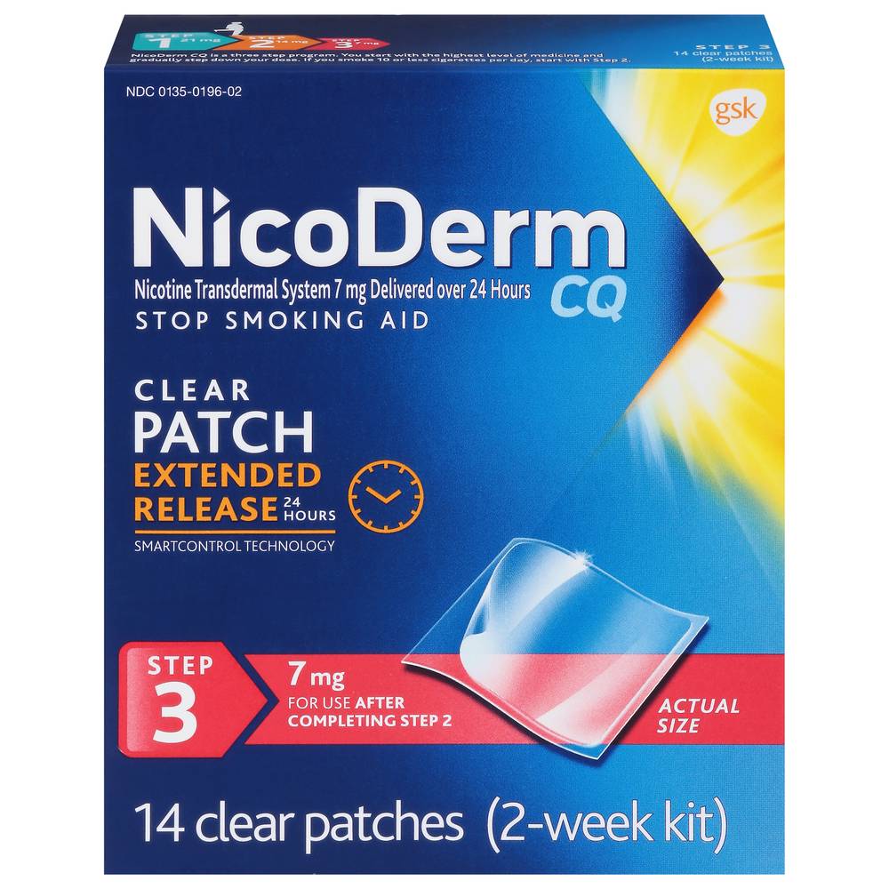 NicoDerm CQ Stop Smoking Aid Clear Patch (2.1 oz)