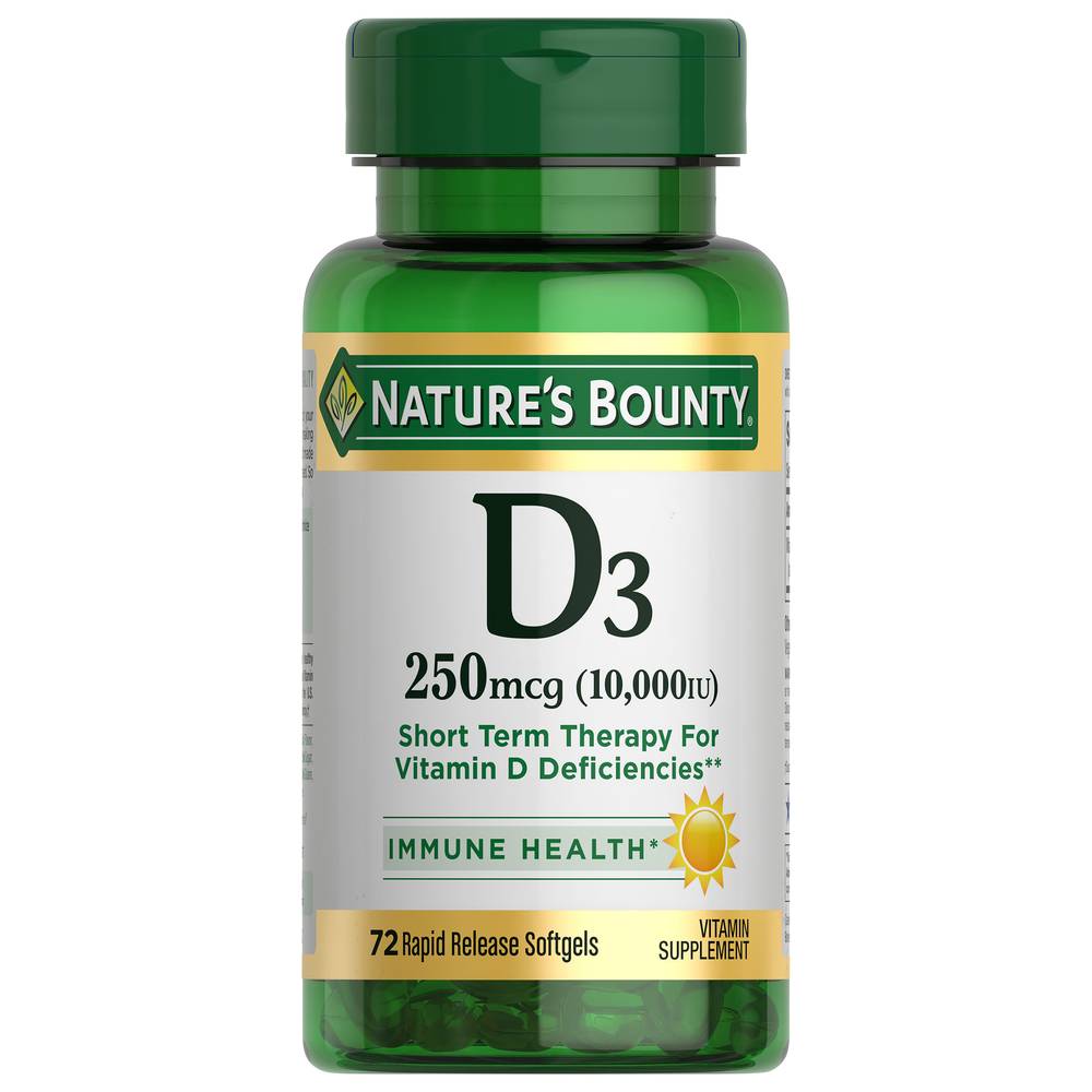 Nature's Bounty Vitamin D3 250 Mcg Softgels (2 oz)