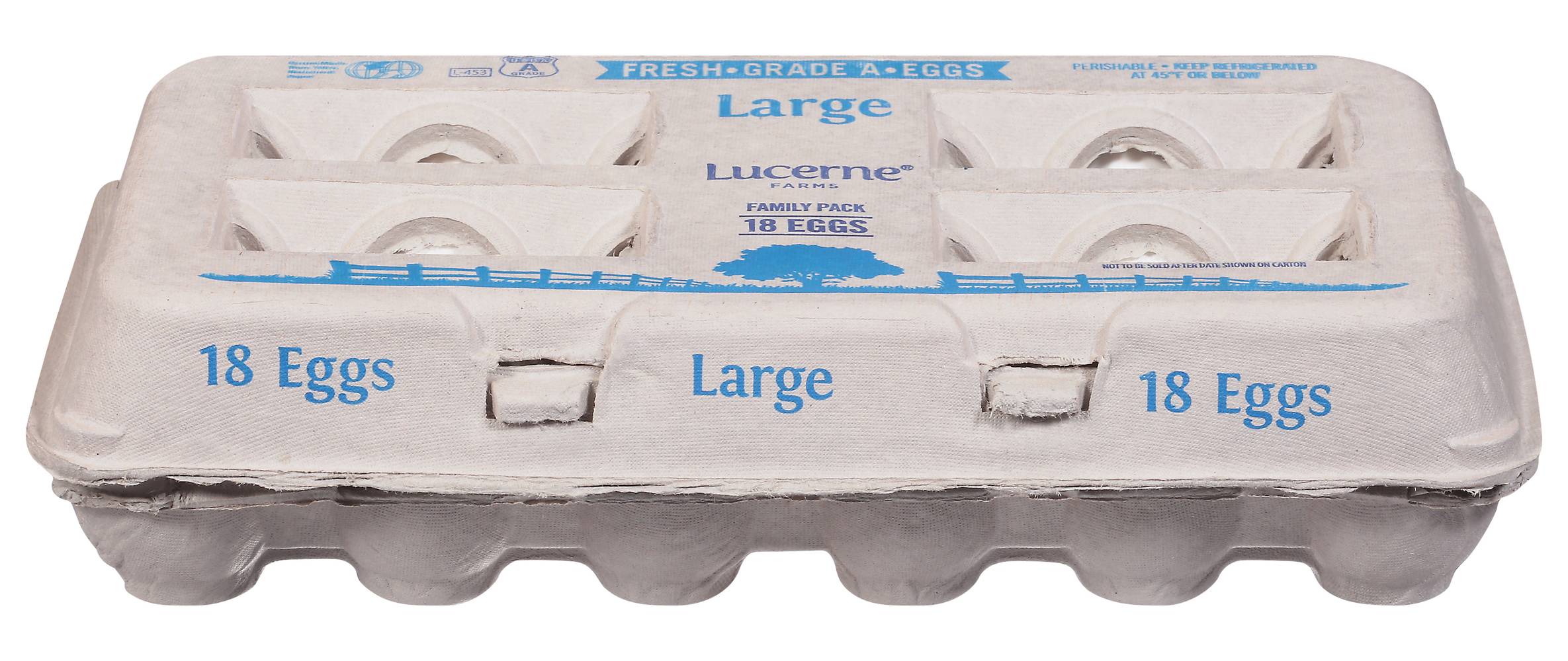 Lucerne Fresh Grade a Eggs, Large (36 oz, 18 ct)