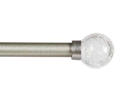 Kenney Caris Crackle Pewter Standard Decorative Window Curtain Rod, 28" - 48"