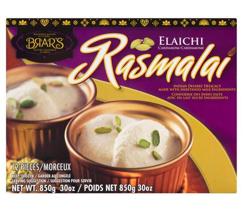 BRAR'S Rasmalai, Cardamom (850 g, 12 ct)