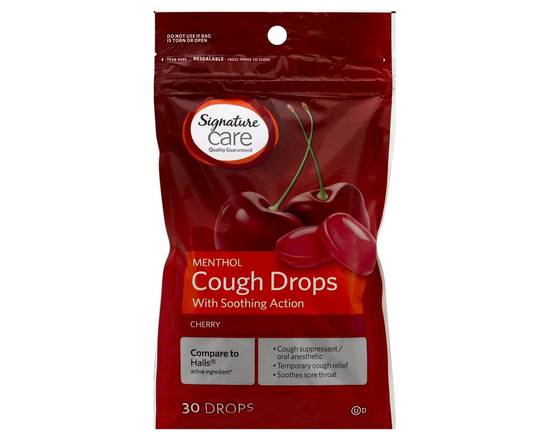 Signature Care · Kosher Cherry Menthol Cough Drops (30 drops)