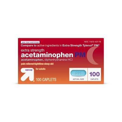 up&up Acetaminophen Pm Extra Strength Pain Reliever & Sleep Aid Caplets (100 ct)