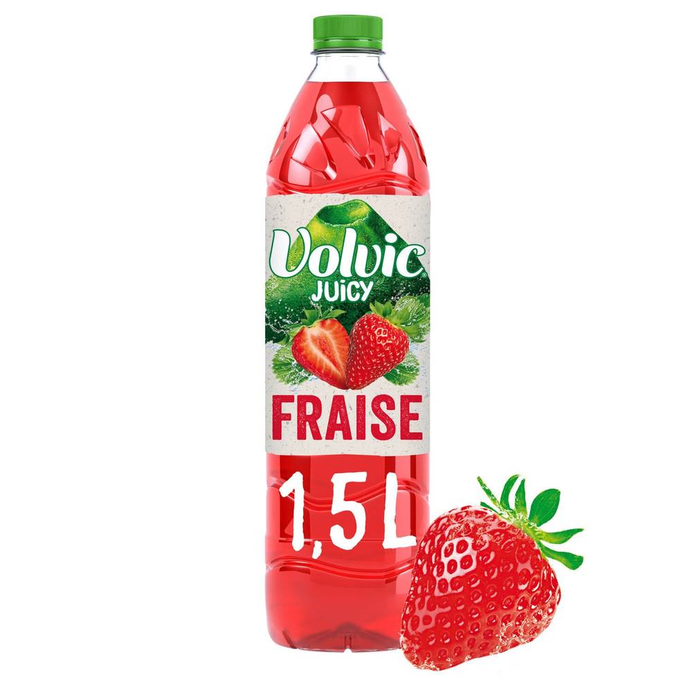 Eau aromatisée fraise VOLVIC JUICY - la bouteille d'1,5L