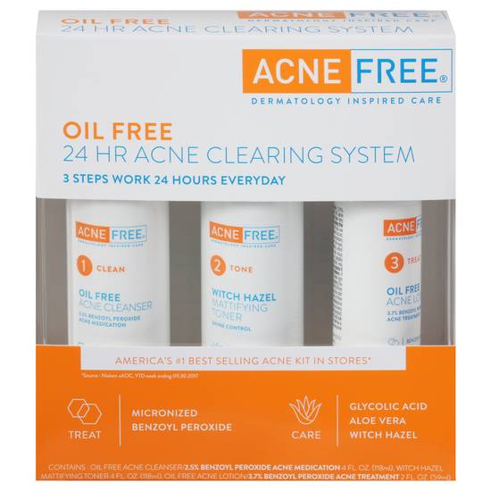Acnefree Oil Free 24 Hr Acne Clearing System Kit 3 1 Kit