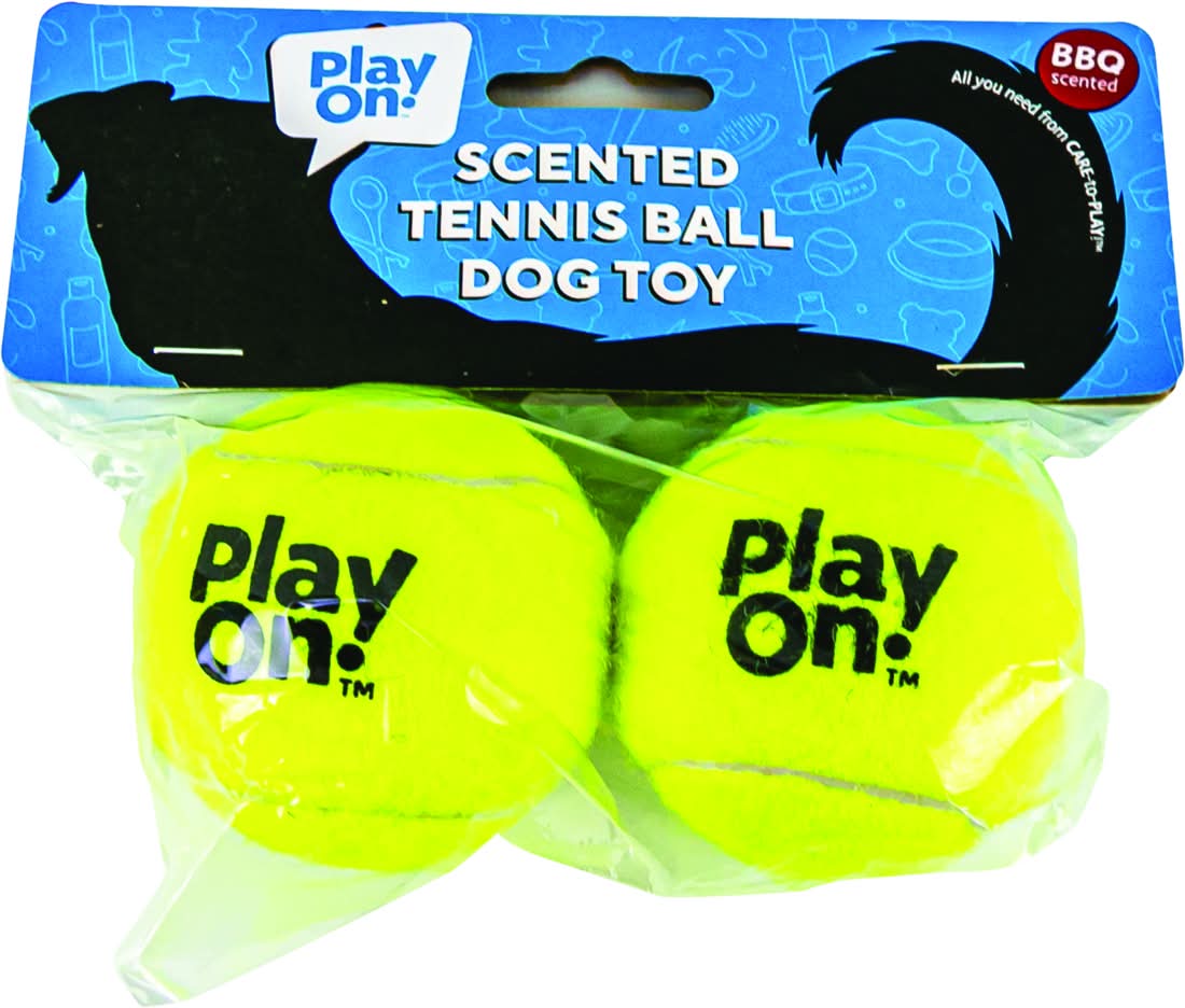Play On Tuff Tennis Ball Dog Toy, Mint, 2.5 in, Multicolor (2 ct)