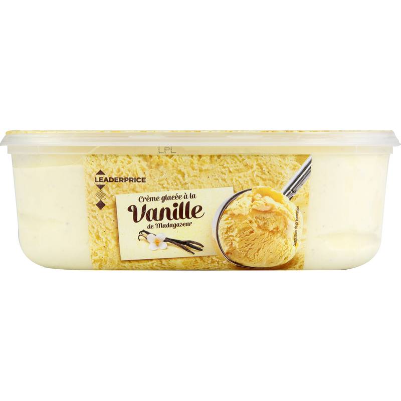 Crème glacée vanille de madagascar Leader price 500g