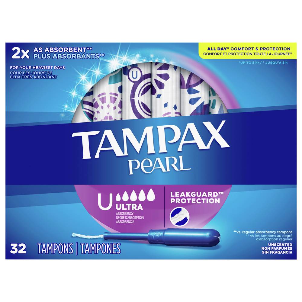 Tampax Pearl Unscented Ultra Leakguard Protection Tampons (0.73 lbs)