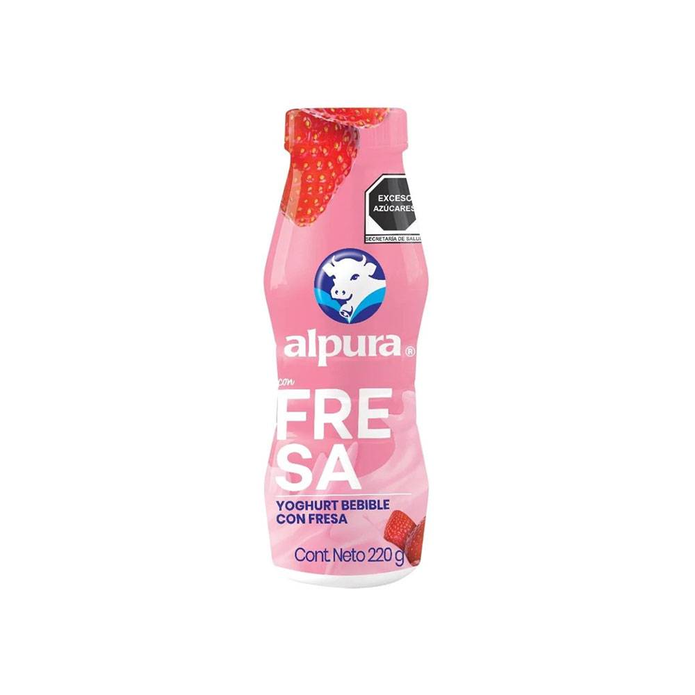 Alpura yoghurt bebible con fresa (botella 220 g)