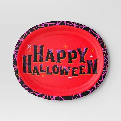 Happy Halloween Oval Disposable Platters 12"x10"/10ct