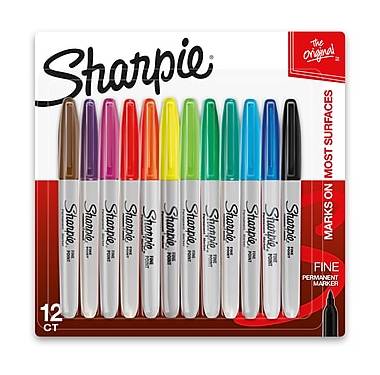 Sharpie Permanent Marker, Fine Tip, Assorted, 12/Pack (30075/30072)