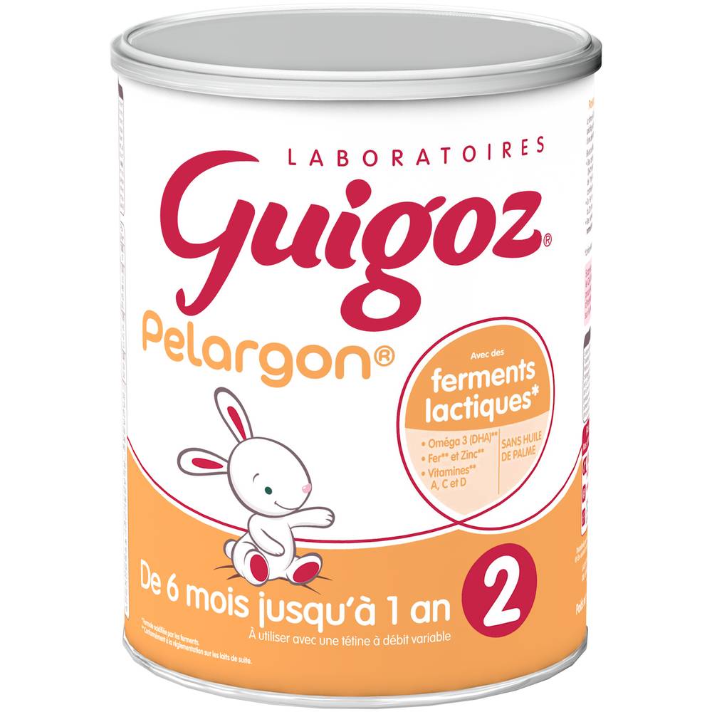 Laboratoires Guigoz - Pelargon lait bébé en poudre 2ème âge de 6 mois jusqu'à 1 ans