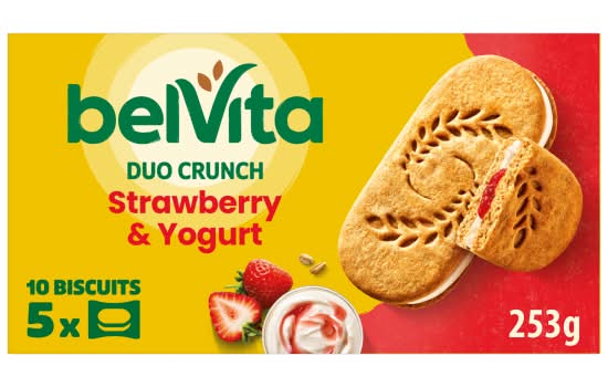 belVita Breakfast Biscuits Duo Crunch Strawberry and Live Yogurt (253g)