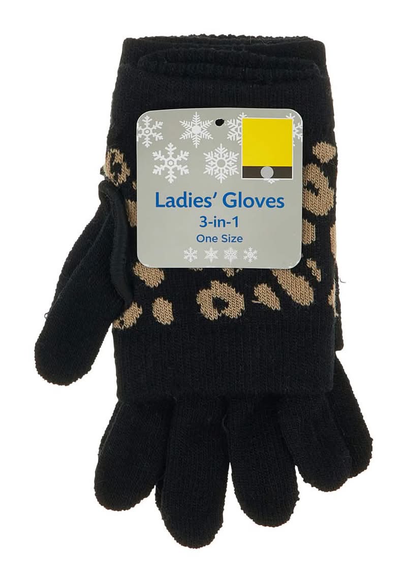Ladies 3-In-1 Gloves One Size