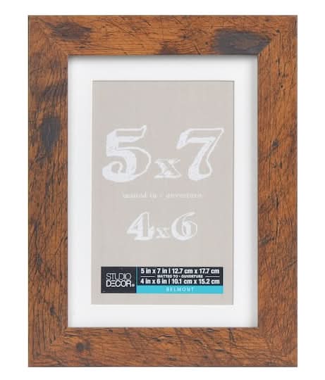 Studio Decor Belmont Frame With Mat, 5x7 in, Honey