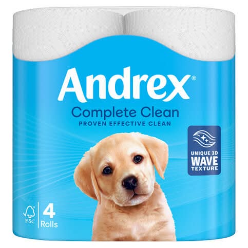 Andrex Unique 3d Wave Classic Clean Toilet Tissue Rolls (4 pack)