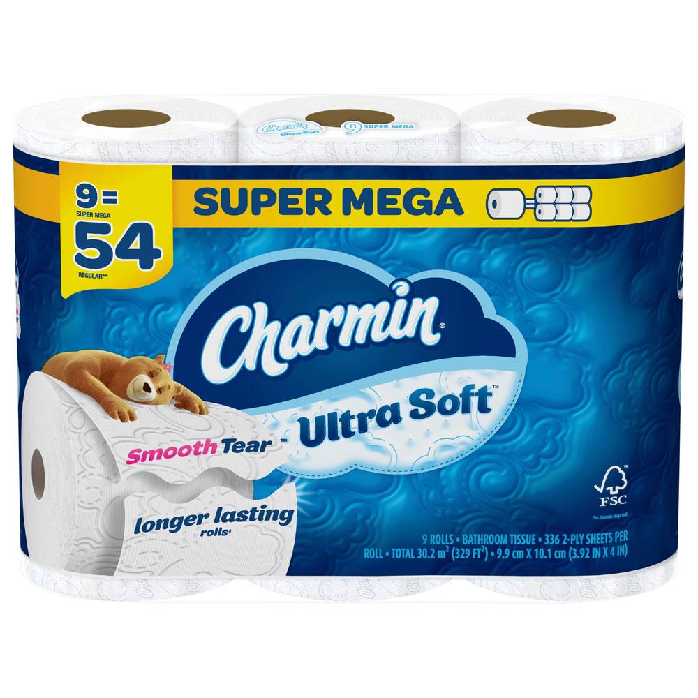 Charmin Ultra Soft Super Mega Tissue Rolls, 3.92 x 4 In (3 ct)