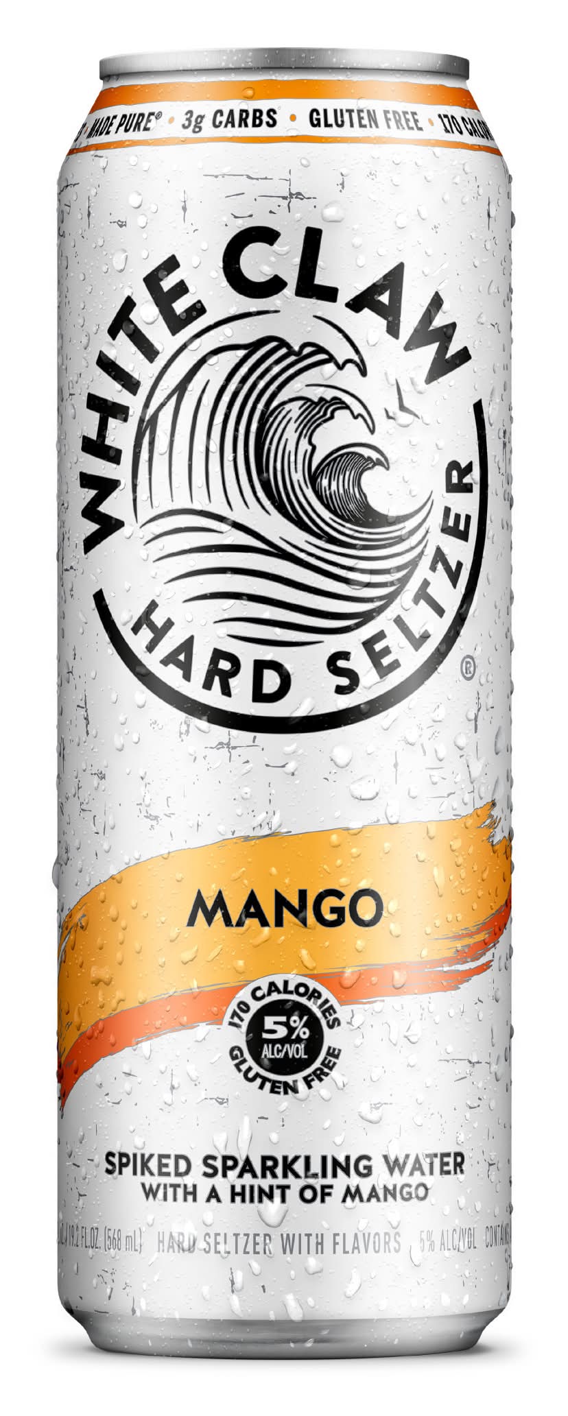White Claw Gluten Free Hard Seltzer, Mango (19.2 fl oz)