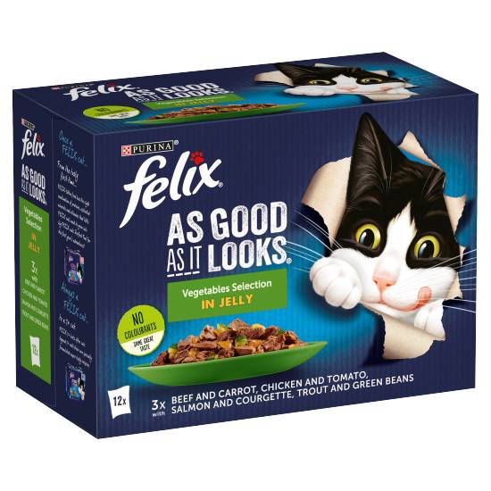 Felix As Good As It Looks Vegetable Selection in Jelly Wet Cat Food 12 X 100g
