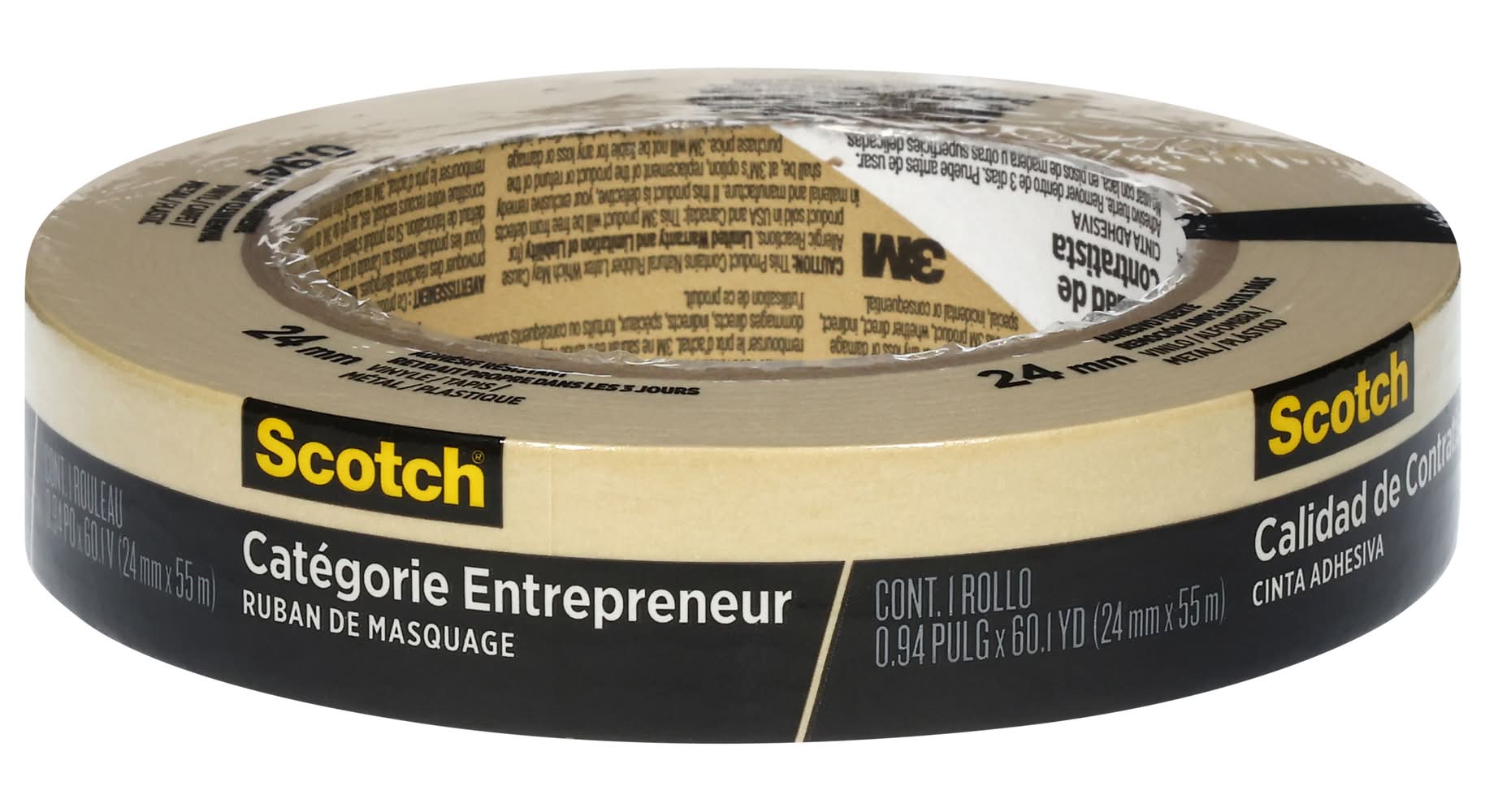 3M Scotch Contractor Grade Masking Tape, 0.94 in x 60.1 yd