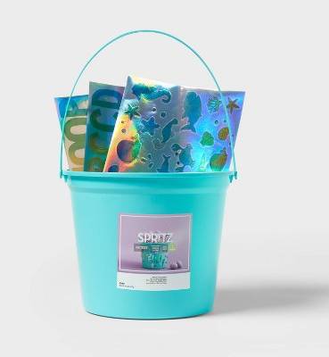 Spritz Round Easter Bucket With Stickers, 8 x 9 in