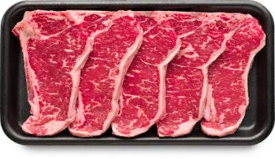 New York Bone In Thin Cut Steak Usda Choice Beef Top Loin Value Pack - 3.00 Lb