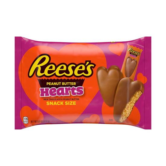 Order REESE'S Milk Chocolate and Peanut Butter Snack Size Hearts, Valentine's Day Candy, 9.6 oz food online from CVS store, Providence County on bringmethat.com