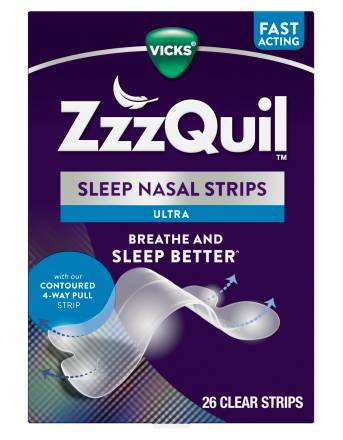 ZzzQuil Fast Acting Ultra Sleep Nasal Clear Strips (26 ct)