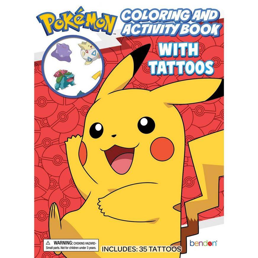 Pokemon Coloring Activity Book with Tattoos