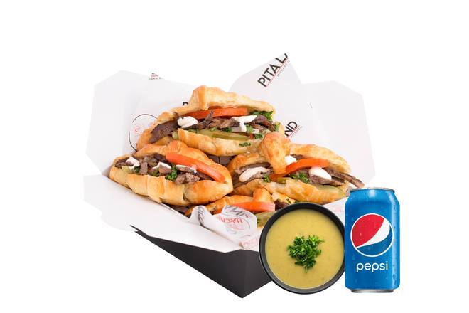 Pita Land shawarma Croissant With Beef Combo