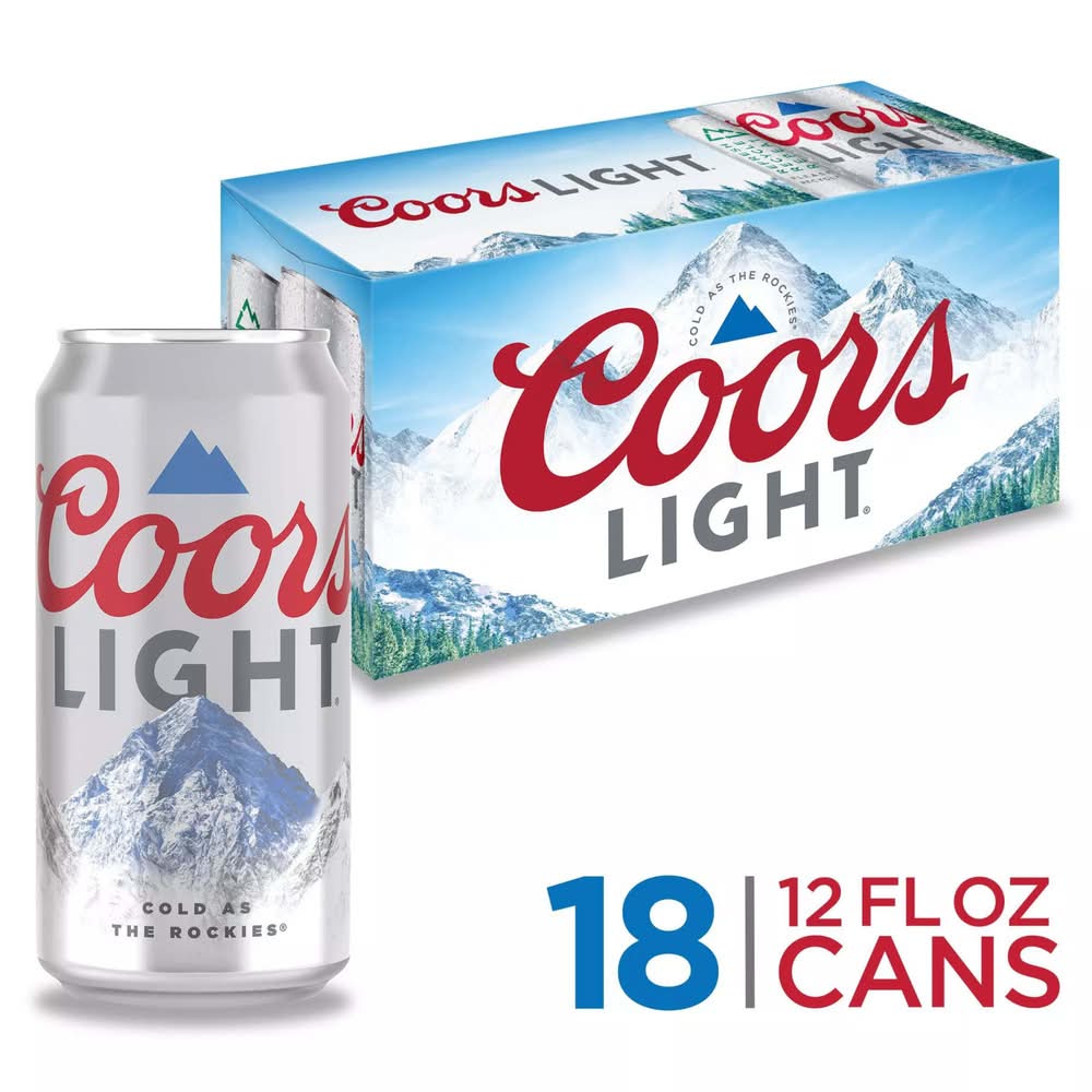 Coors Light American Style Light Lager Beer (18 x 12 fl oz)