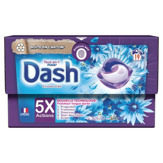 Dash tout-en-1 pods lessive en capsules 19 lavages