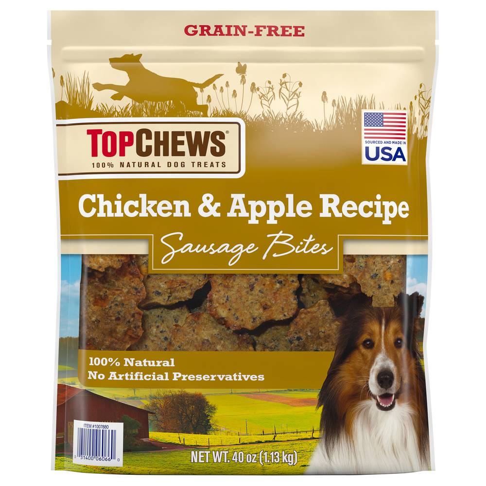 Top Chews Chicken & Apple Recipe Sausage Bites Dog Treats (2.5 lbs)