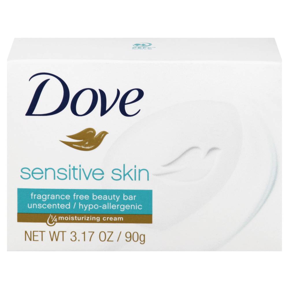 Dove Hypoallergenic Sensitive Skin Fragrance Free Beauty Bar