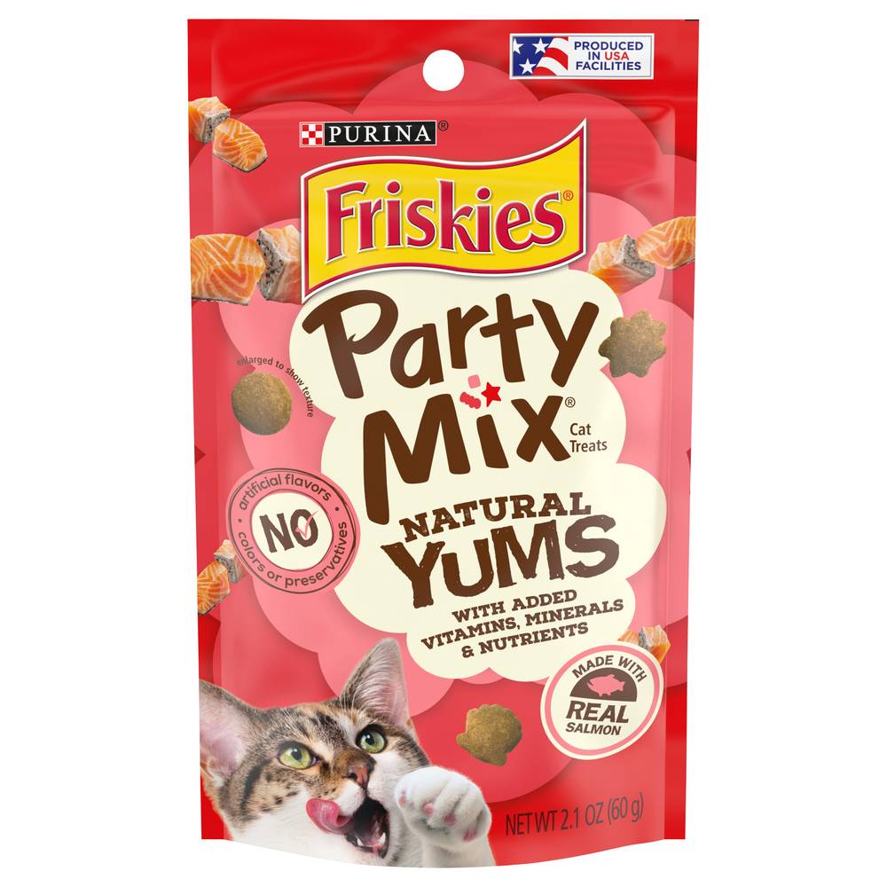 Purina Friskies Natural Yums With Real Salmon Vitamins Minerals & Nutrients Cat Food (2.1 oz)