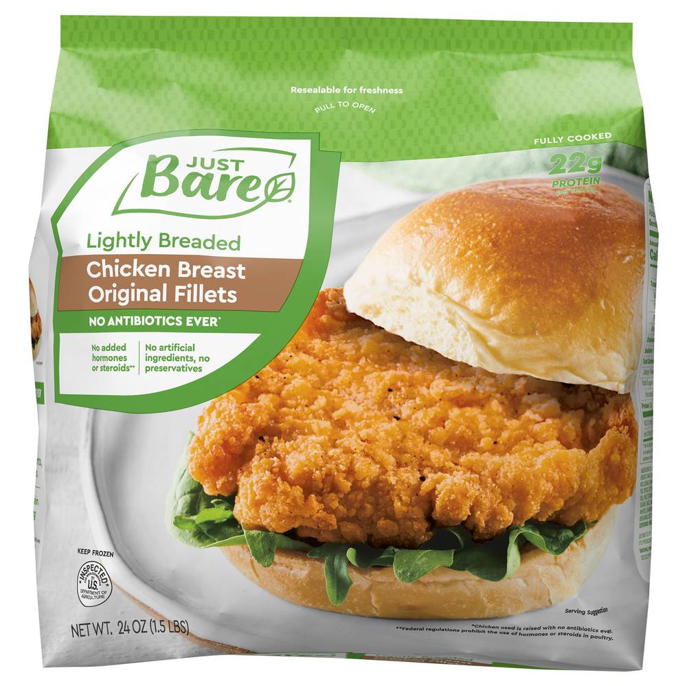 Just Bare Lightly Breaded Chicken Breast Original Fillets (24 oz)