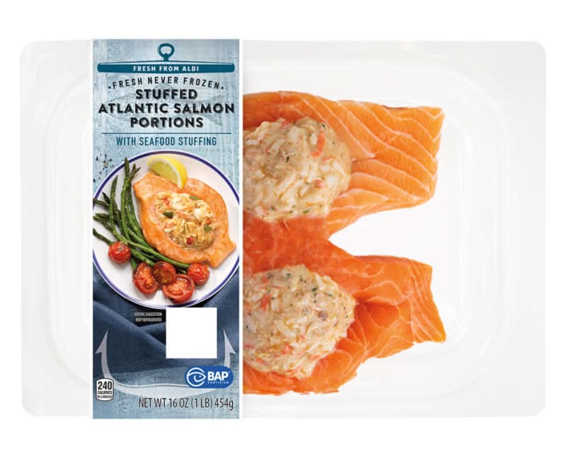Aldi Stuffed Atlantic Salmon Portions With Seafood Stuffing (16 oz)