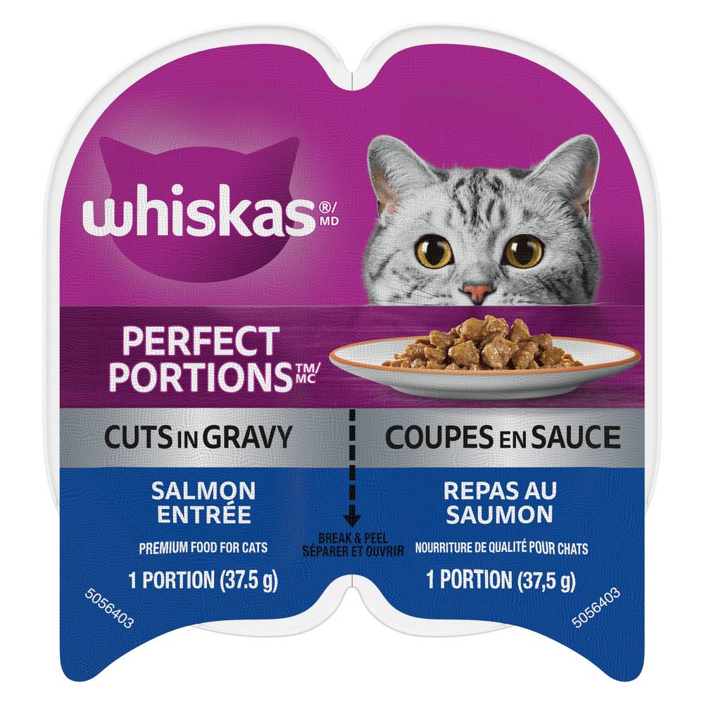 Whiskas Perfect Portions Cuts in Gravy Salmon Entrée Cat Food (2 x 37.5 g)