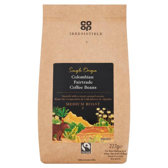 Co-Op Irresistible Single Origin Colombian Fairtrade Coffee Beans 227g