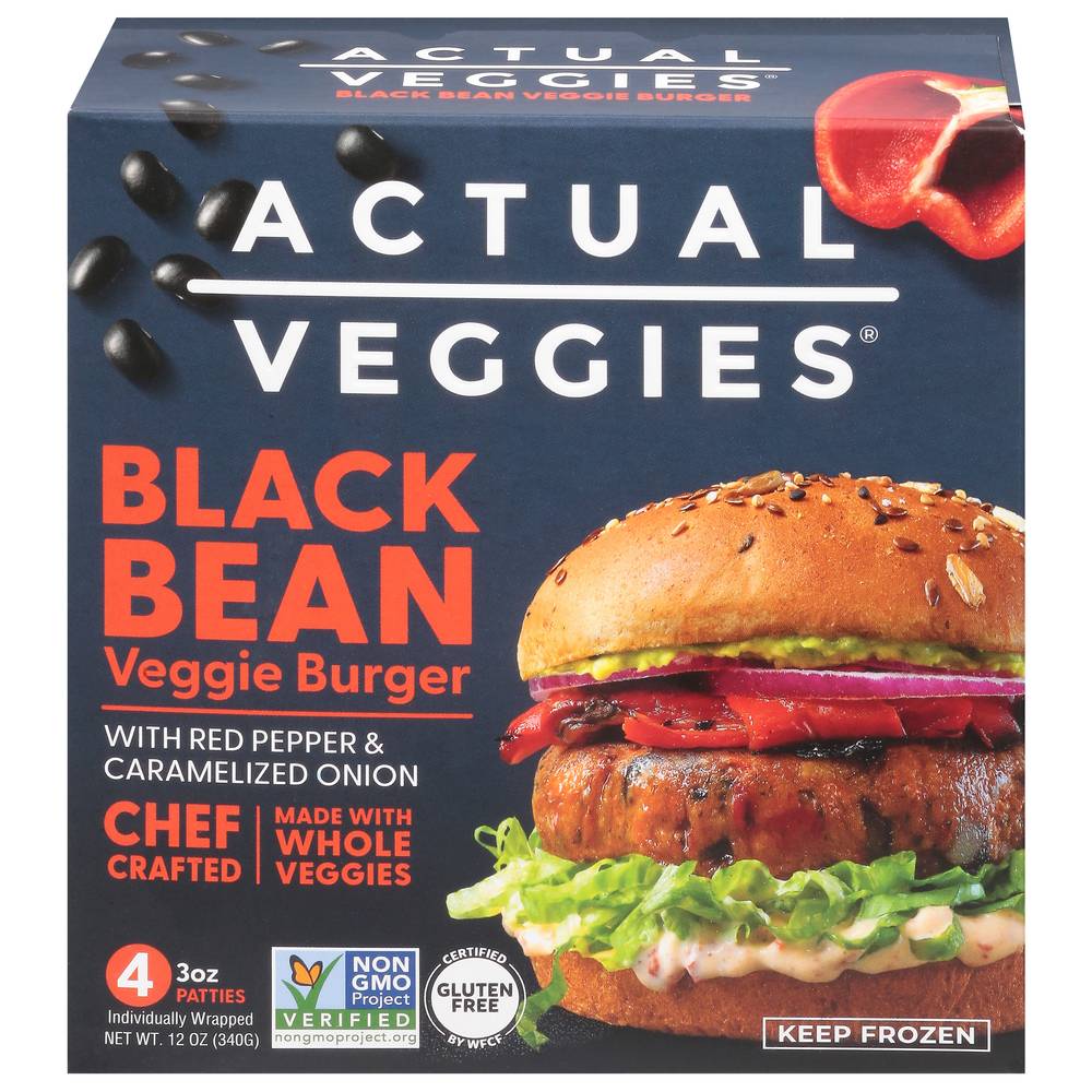 Actual Veggies Black Bean Veggie Burger (12 oz, 4 ct)