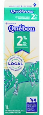 Québon lait partiellement écrémé 2% mg - partly skimmed milk 2% mf (1 l)