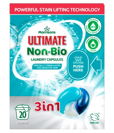 Morrisons 3-In-1 Ultimate Non-Bio Laundry Capsules (260g)