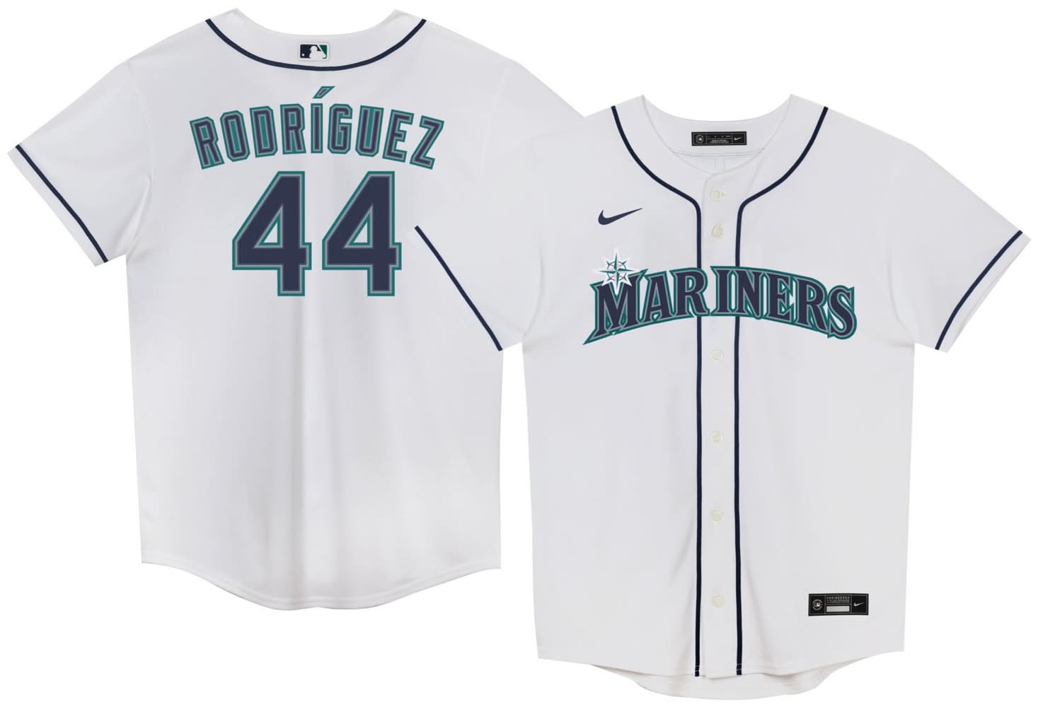 Nike Little Kids' Seattle Mariners White Julio Rodriguez #44 Replica Jersey