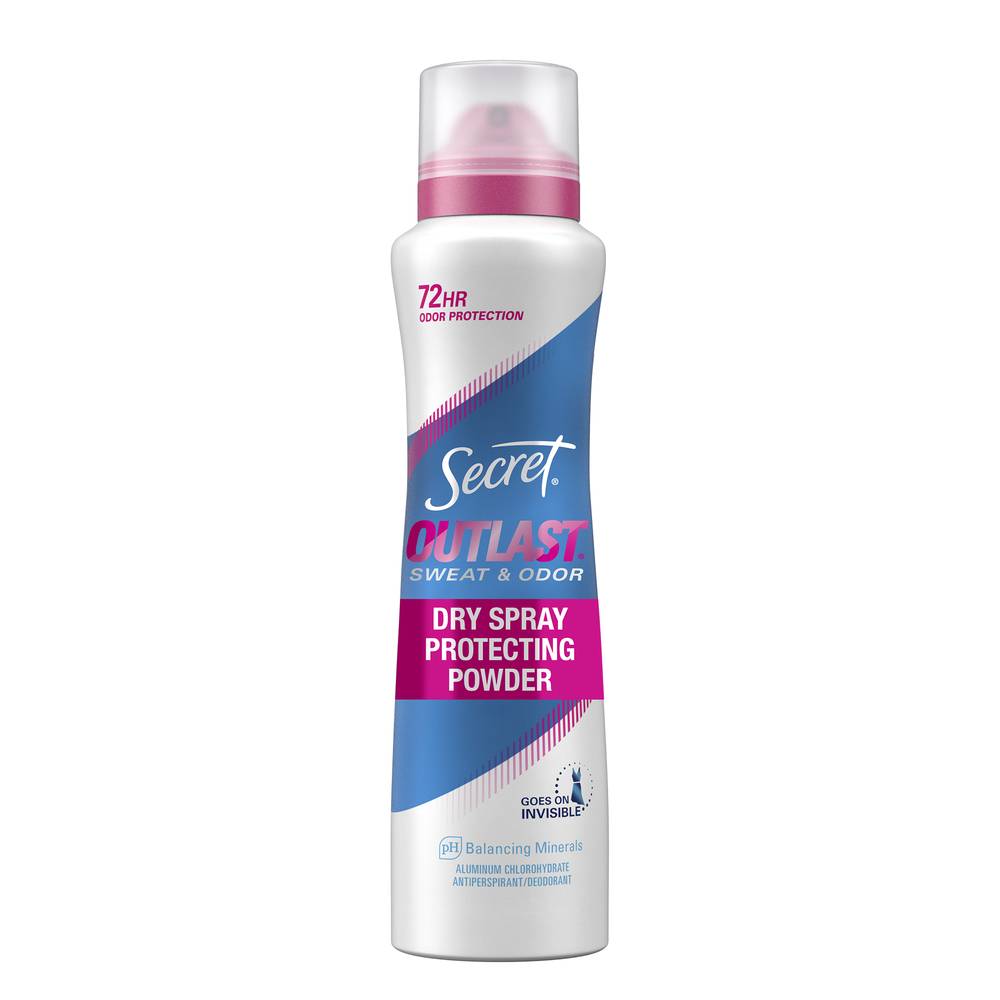 SECRET Outlast Sweat & Odor Dry Spray, Protecting Powder (4.1 oz)