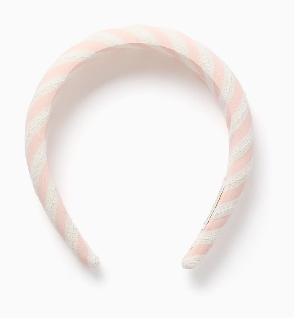 Bandolete Acolchoada Às Riscas Para Menina, Rosa-Claro/Branco (Multicolor - Único)
