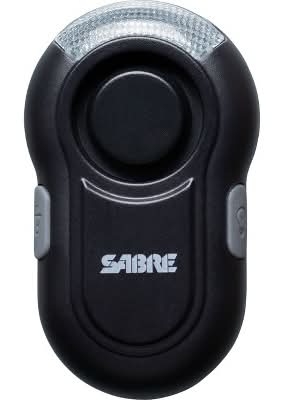 SABRE Personal Alarm with LED Light - Black: Compact Safety Device, Plastic Material